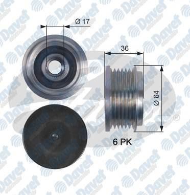 GATES OAP7131 Alternator Kasnagi (Rulmanli) Ducato Boxer Jumper Transit Tourneo 2.2hdi 2.2tdci (Alt=0121615002)